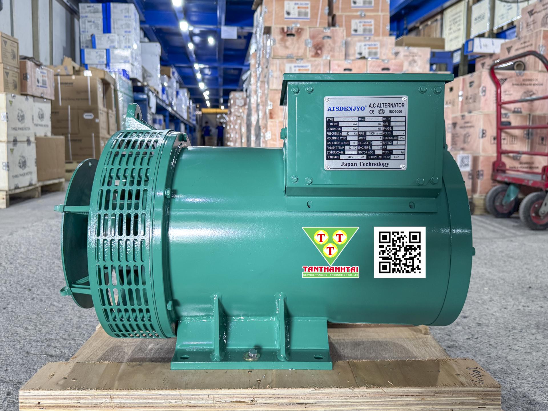 Đầu phát điện 30kVA - 1 pha 1 bạc đạn (New)