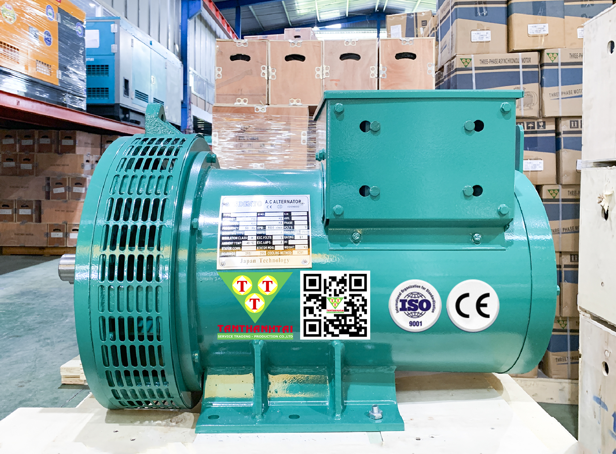 Đầu phát điện 13.5kVA - 1 pha 2 bạc đạn