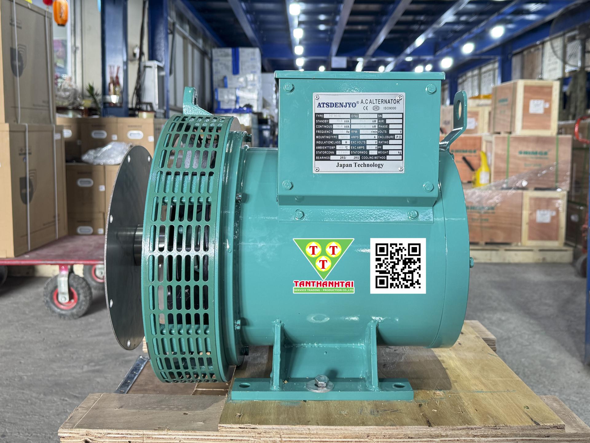 Đầu phát điện 14.4kVA - 1 pha 1 bạc đạn (New)