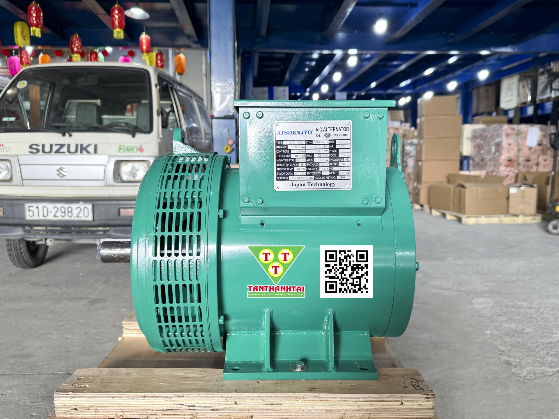 Đầu phát điện 14.4kVA - 1 pha 2 bạc đạn (New)