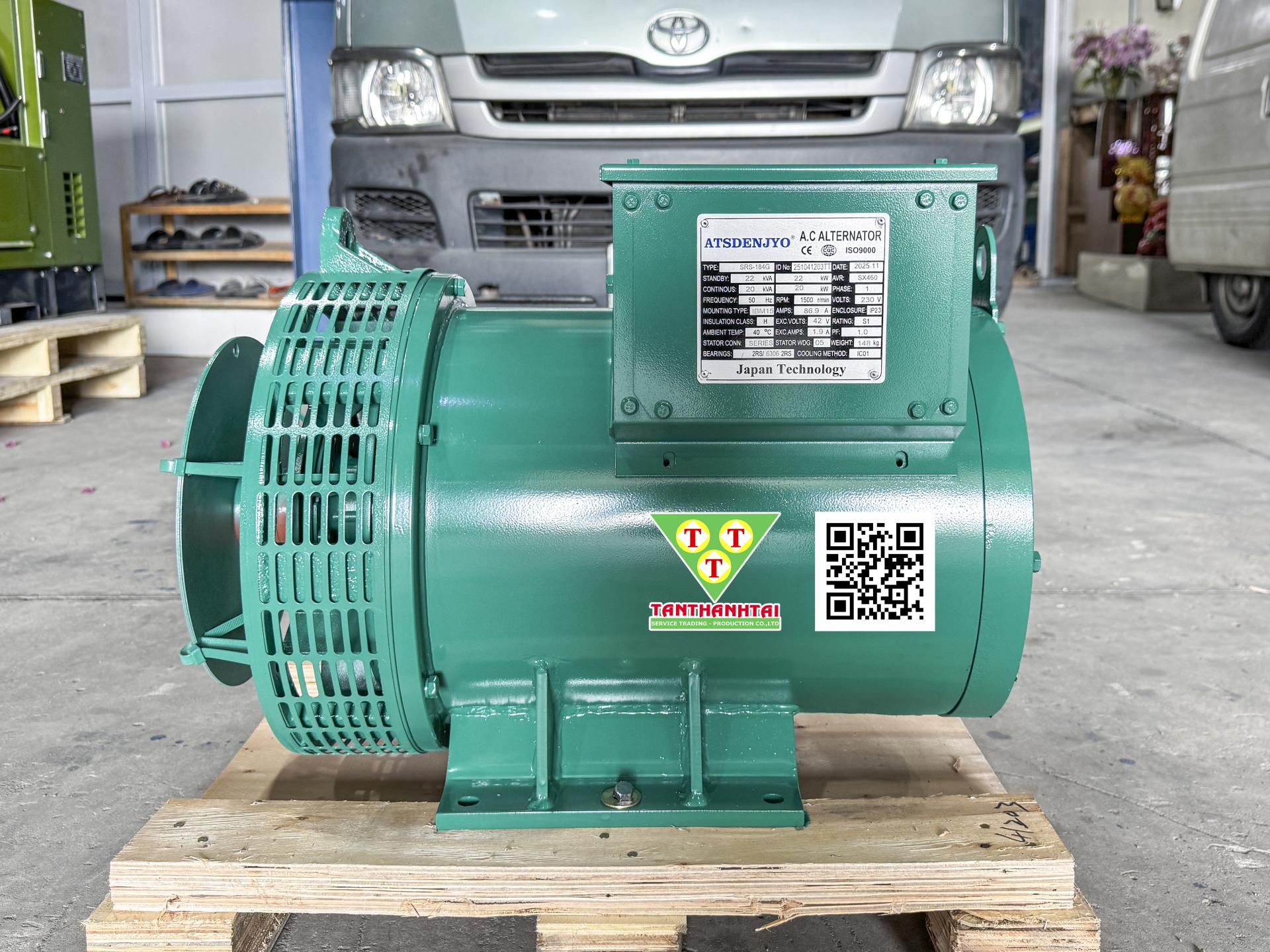 Đầu phát điện 20kVA - 1 pha 1 bạc đạn (New)
