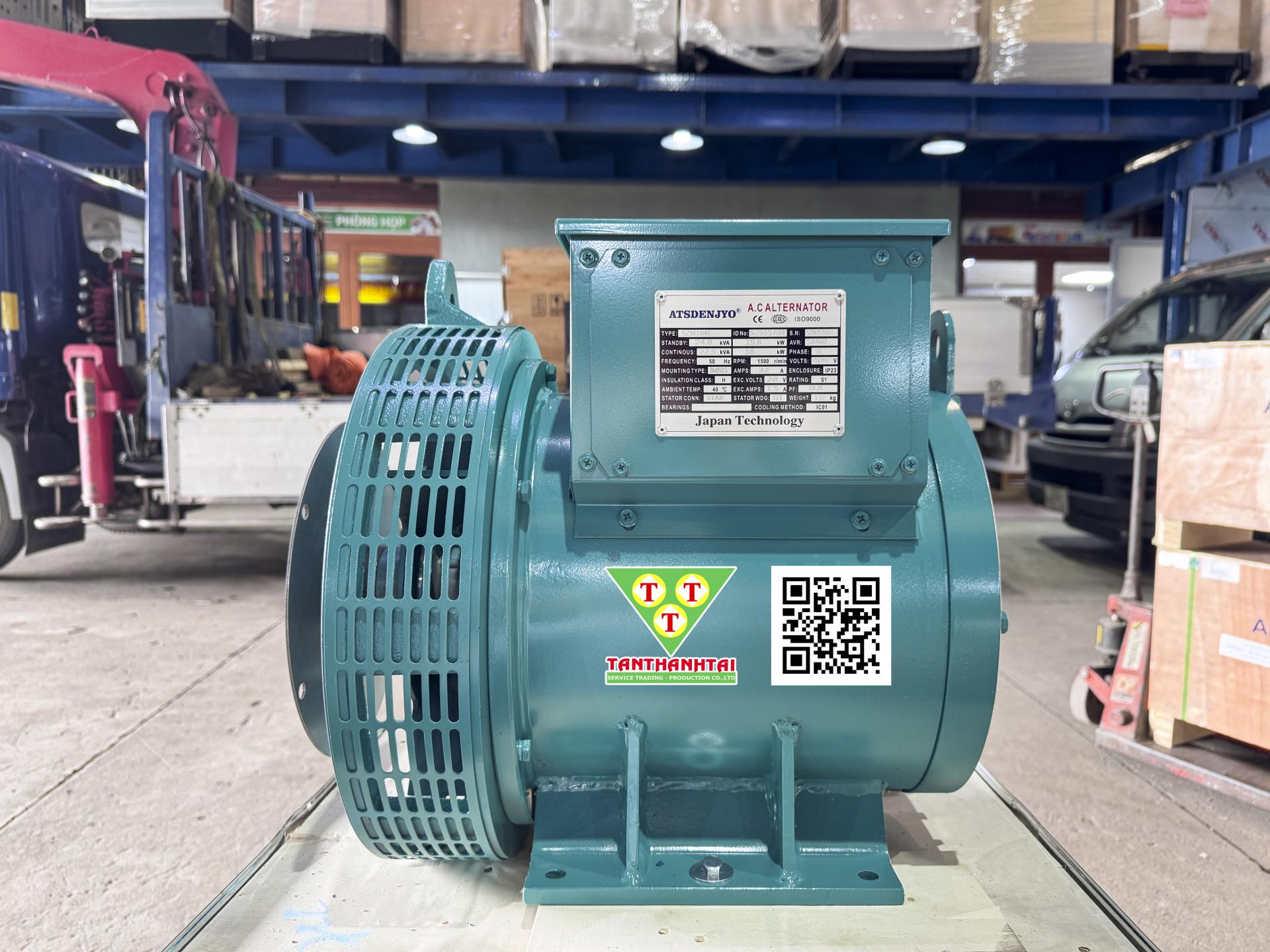 Đầu phát điện 22.5kVA - 3 pha 1 bạc đạn (New)