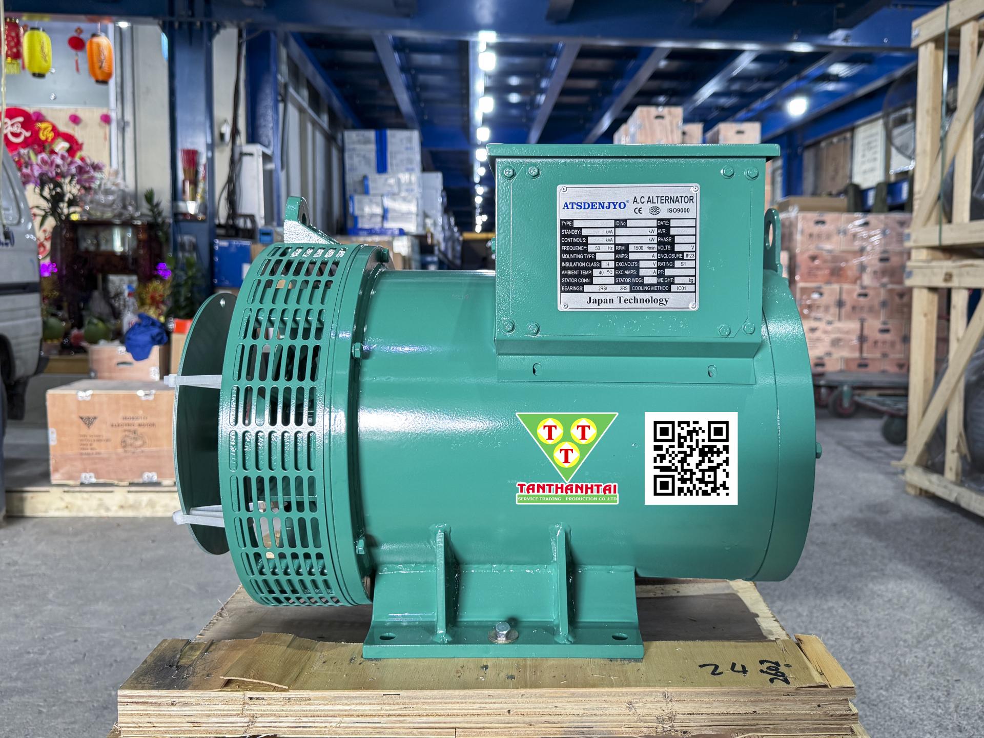 Đầu phát điện 24kVA - 1 pha 1 bạc đạn  (New)