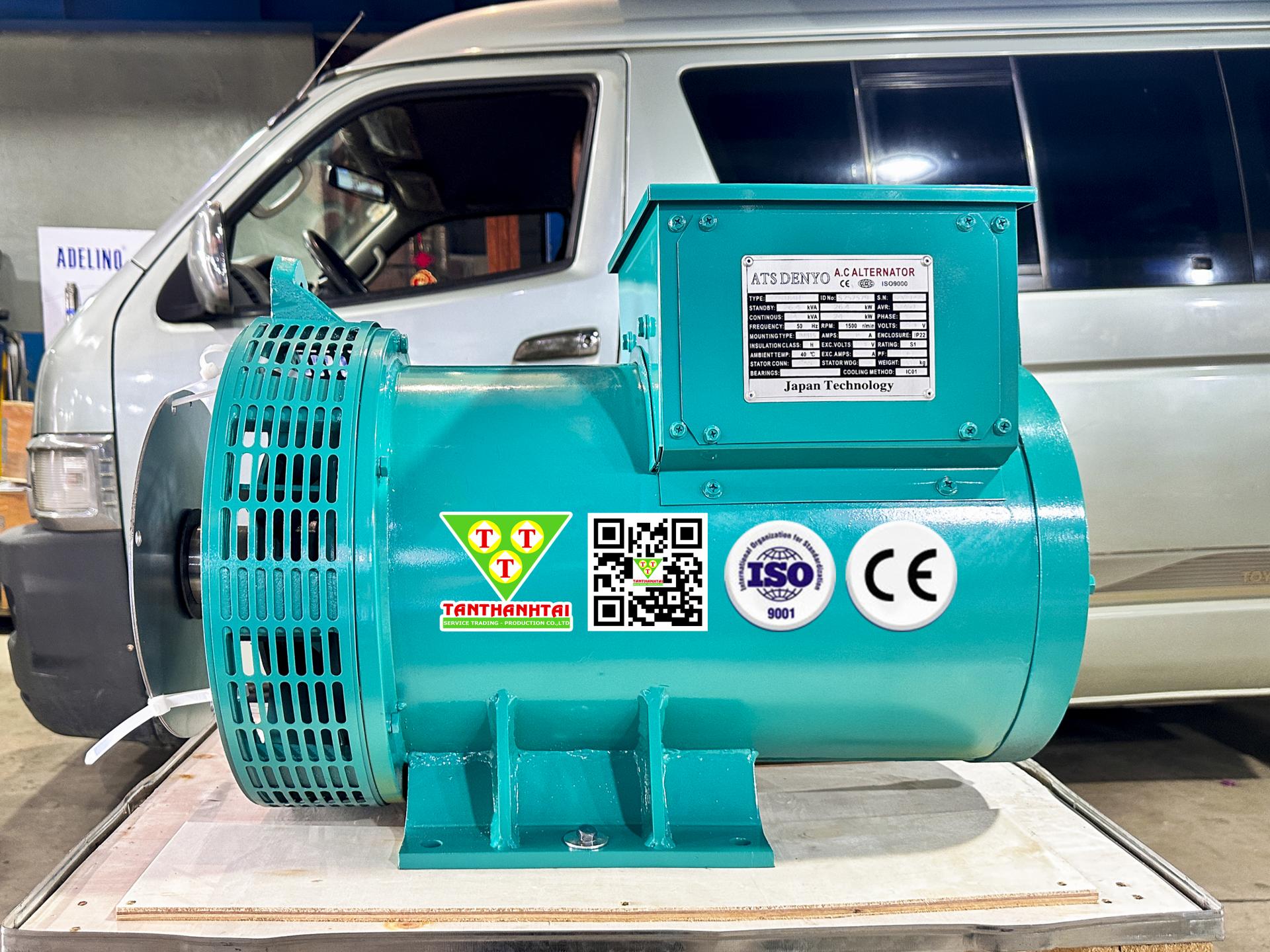 Đầu phát điện 24kVA - 1 pha 1 bạc đạn