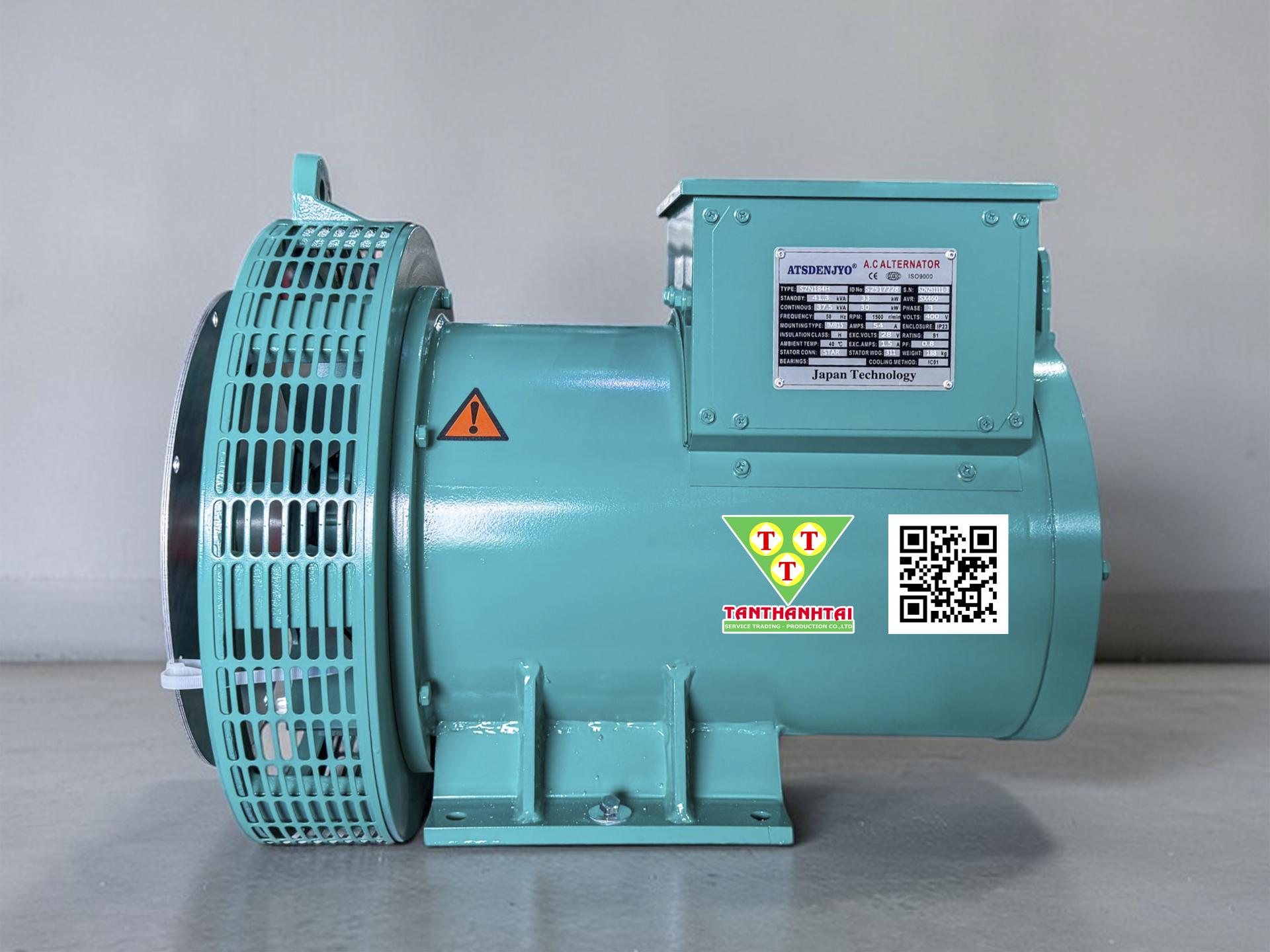Đầu phát điện 37.5kVA - 3 pha 1 bạc đạn (New)