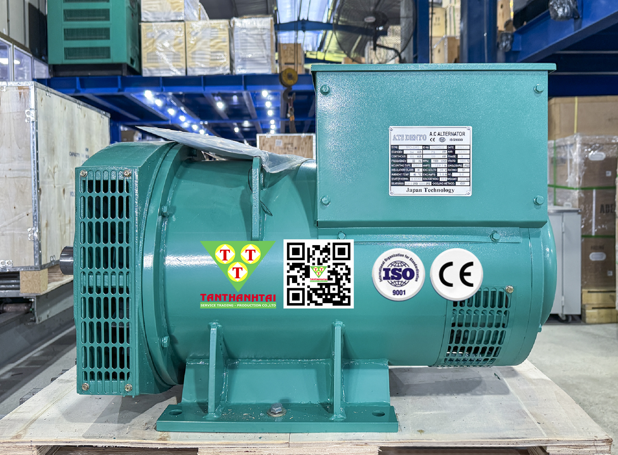 Đầu phát điện 85kVA - 2 bạc đạn 3 pha