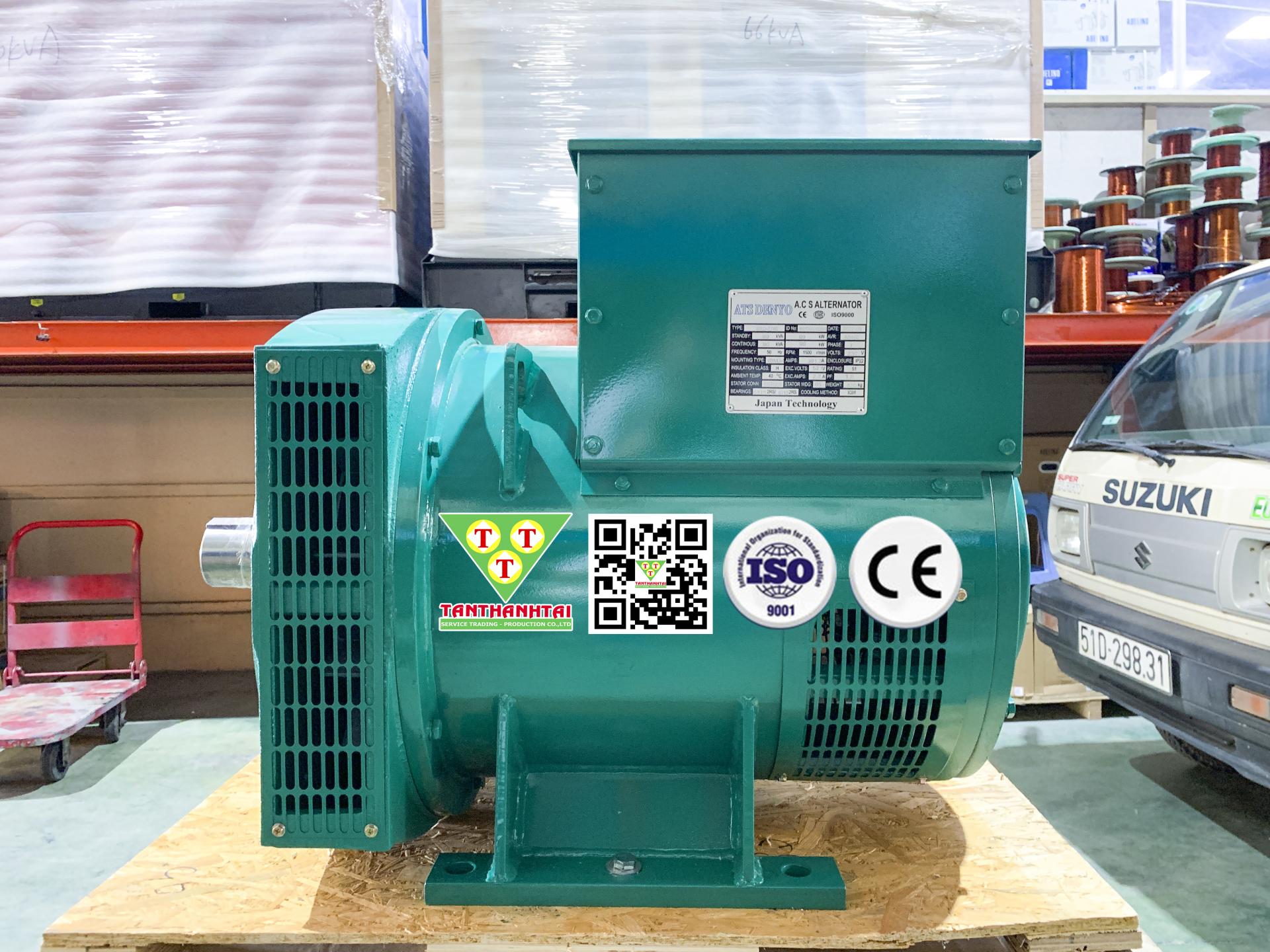 Đầu phát điện 90kVA - 1 pha 2 bạc đạn