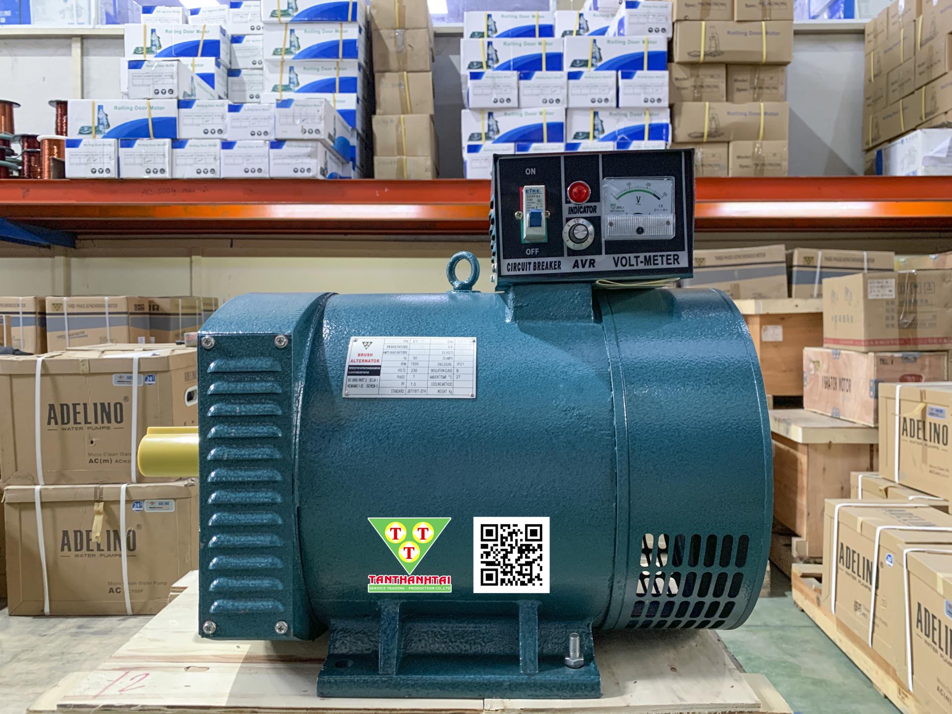 Đầu phát điện ST 12kw - 1 pha 2 bạc đạn