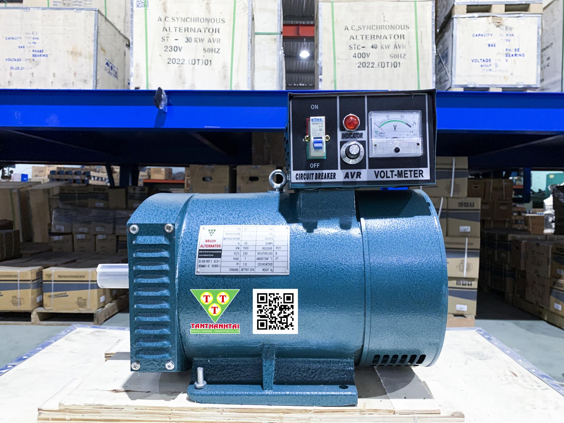 Đầu phát điện ST 3kw - 1 pha 2 bạc đạn