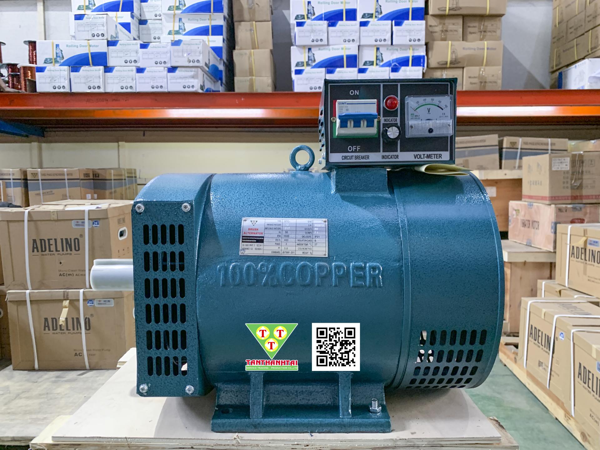 Đầu phát điện STC 12kw - 3 pha 2 bạc đạn