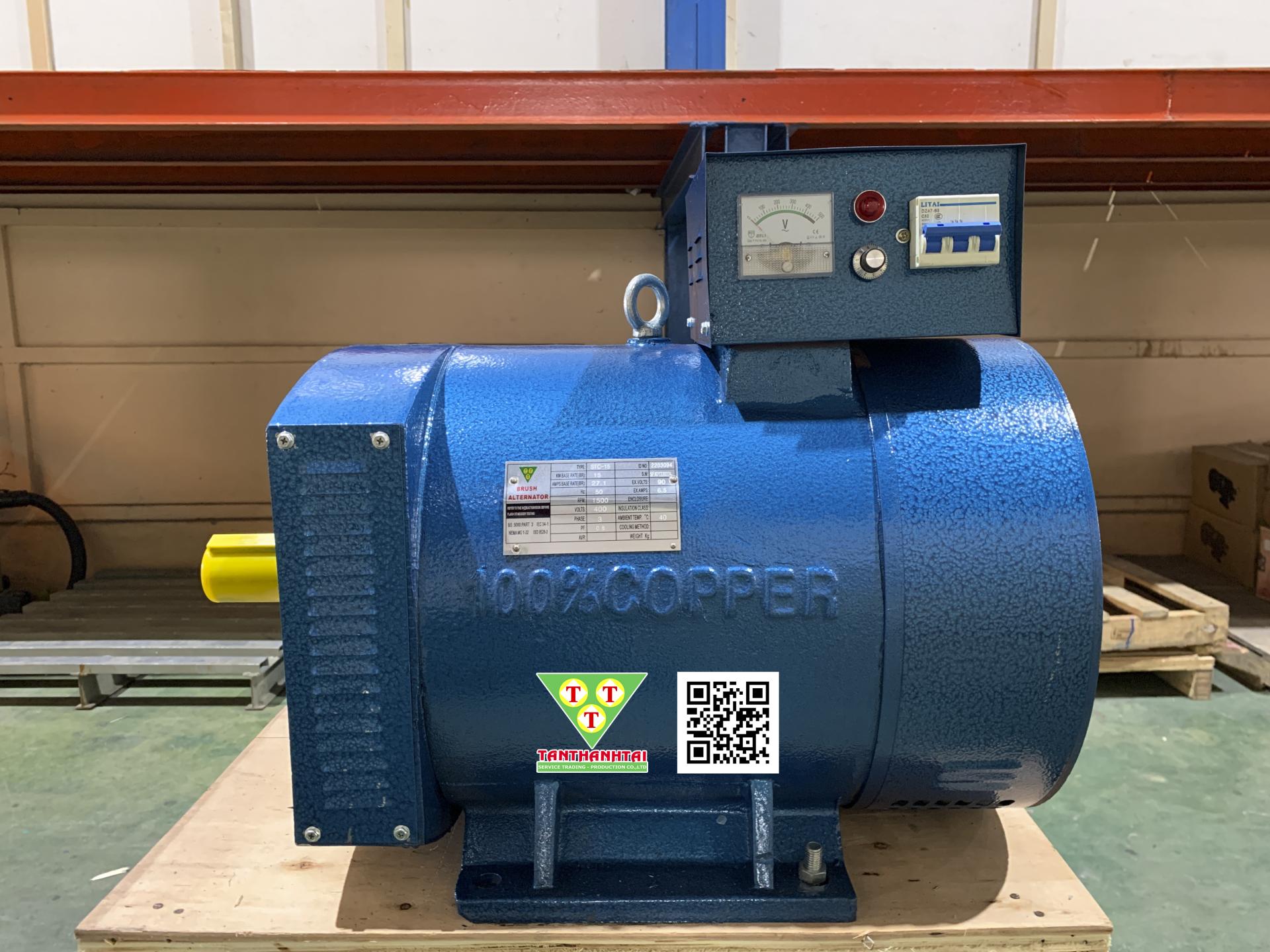 Đầu phát điện STC 15kw - 3 pha 2 bạc đạn