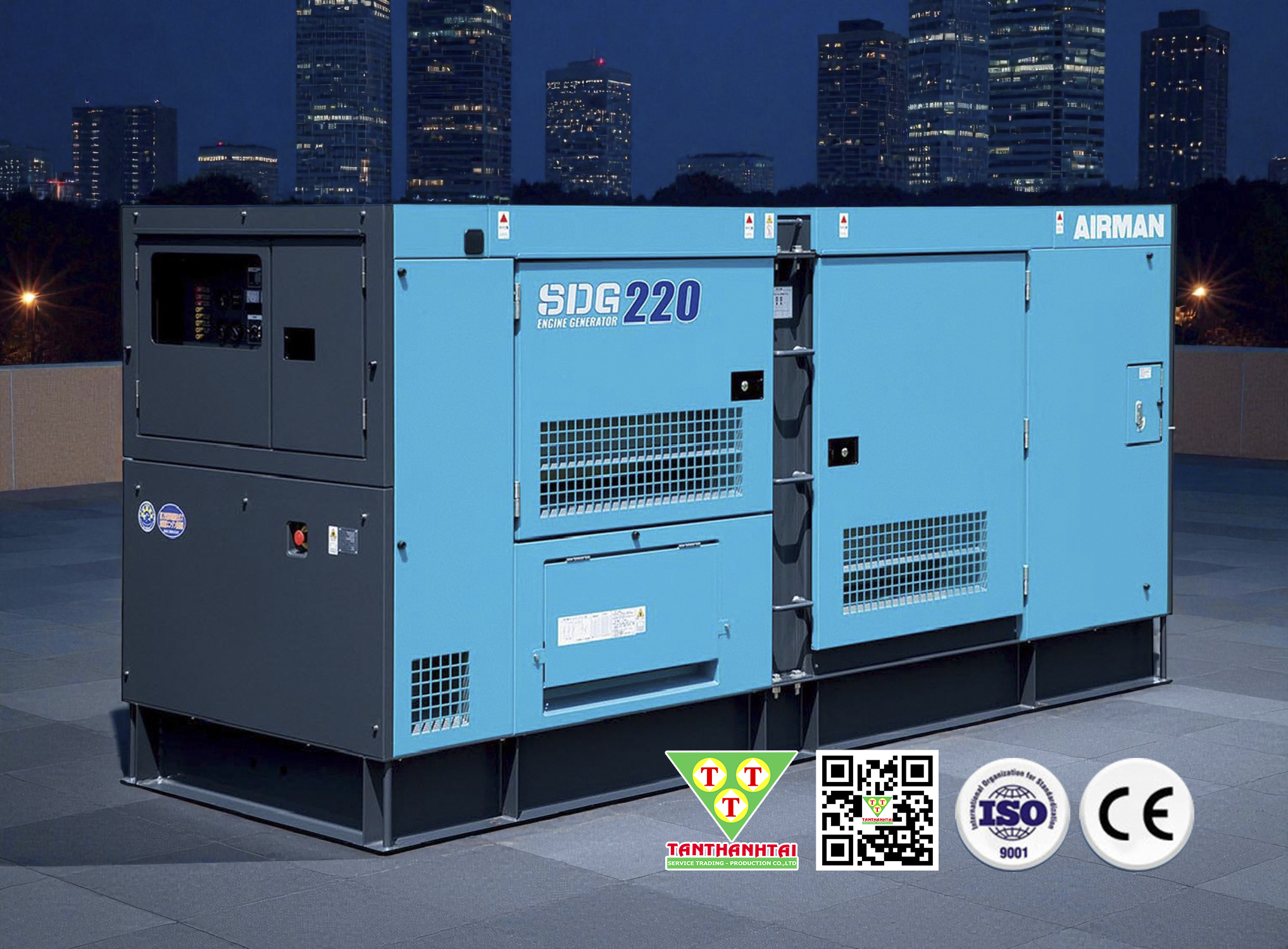 Máy phát điện 100kVA sử dụng động cơ AIRMAN - Nhập khẩu mới 100%
