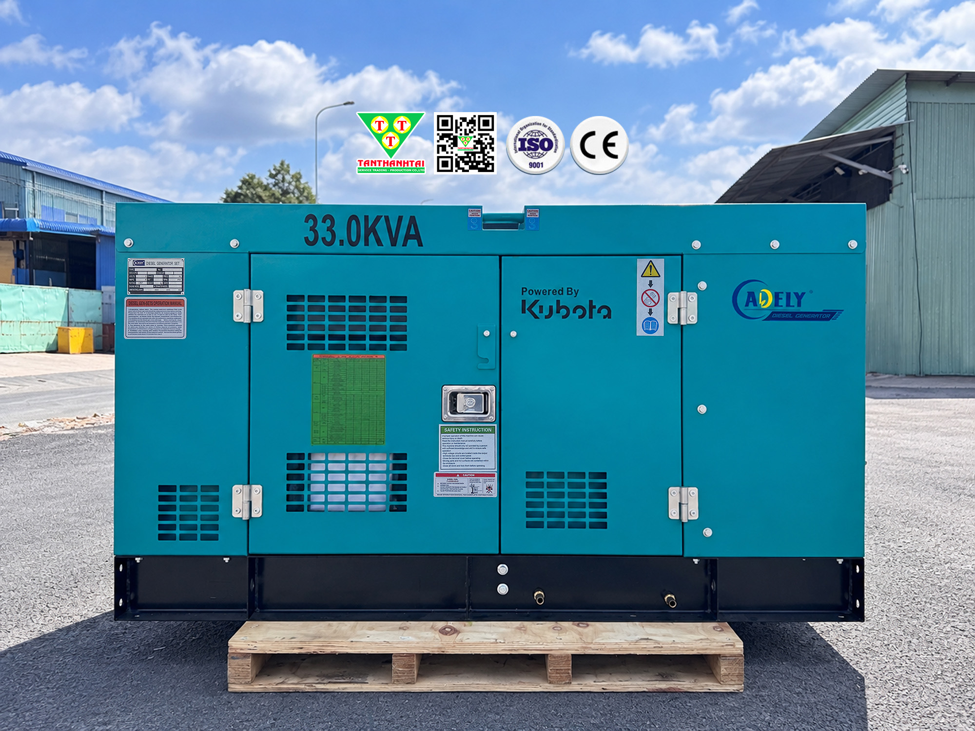 Máy phát điện 30kVA sử dụng động cơ KUBOTA - Nhập khẩu mới 100% (New 2)